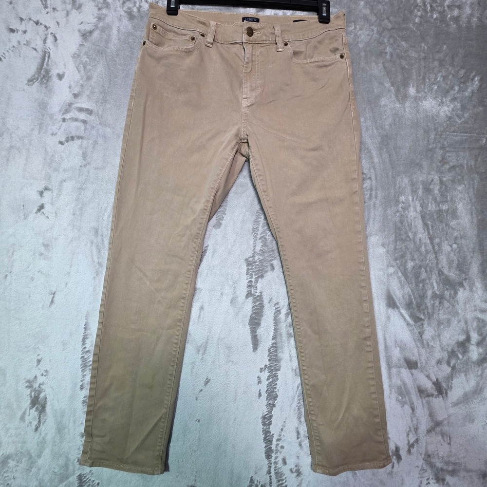 J.Crew Flex Slim Fit Khaki Pants Mens 32x30 Tan Stretch Chino 5-Pocket 1242
